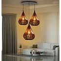 3 Light Chandelier MINAR Classic Design Cluster Hanging Light for Restaurant,Bedroom, Living Room for Decorative to Home Décor, Black