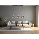 3 Light Linear 8008 Smoke Glass Cluster Hanging Light for Restaurant, Bedroom, Living Room for Decorative to Home Décor.(Golden)