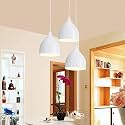 Aluminium 3 Light Cluster Hanging Light with Bulb for Restaurant, Bedroom, Living Room -White