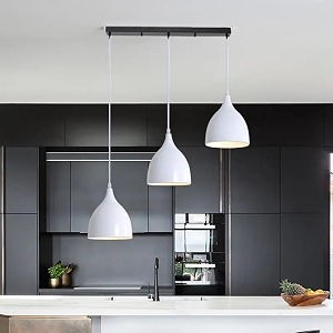 aluminium linear base 3 light chandelier pendent light for restaurantbedroom-white