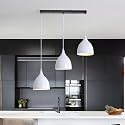 Aluminium Linear Base 3 Light Chandelier with Bulb for Restaurant,Bedroom-White