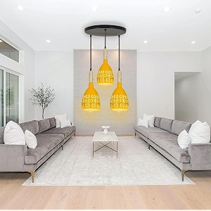 aluminium yellow smily cluster hanging with bulb light for restaurantbedroom living room