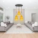 Aluminium Yellow Smily Cluster Hanging Light for Restaurant,Bedroom, Living Room