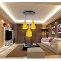 Aluminium Yellow Smily Cluster Hanging with Bulb Light for Restaurant,Bedroom, Living Room