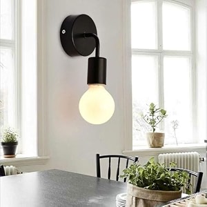 black wall lamp with bulbwall light for bedroom living room restaurants-metal