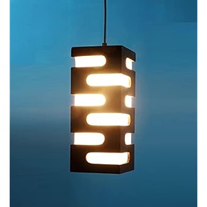 ceiling hanging pendant lamp light with bulb s cutting design black