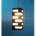Ceiling Hanging Pendant Lamp Light with Bulb (S Cutting Design, Black)