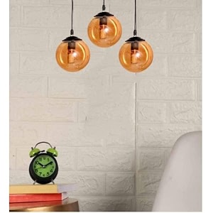 doom glass three light cluster with bulb ceiling hanging pendant lamp luster