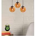 Doom Glass Three Light Cluster with Bulb Ceiling Hanging Pendant Lamp (Luster)