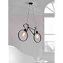 Traditional Metallic Decorative Hanging Lights Set | Stylish Double Holder Cycle Design Pendant Ceiling Light lamp Laltern for Bedroom Living Room Office Dining Table (Black, Set of 1)