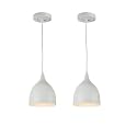 Modern White Pendant Hanging Light with Adjustable Hanging Light for Restaurant, Bedroom, Living Room &amp; Dining Home Decor Ceiling Lamp (with Bulb) (Pack of 2)