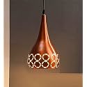 Traditional Aluminum Metallic Decorative Hanging Lights Set of 1 | Stylish Lazer Cutting Pendant Ceiling Light Classic lamp for Bedroom Living Room Office Dining Table and Home (Copper, H/L 9)