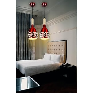 mehroon star hanging pendant light with bulb for decoration to home decorative pack of 2