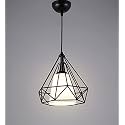 Pendant Lamp with Bulb/Hanging Lamp/Ceiling Light for Bedroom, Living Room, Restaurants, Dining, Coffee Shop, Home and Office, Diamond Glass Design, White