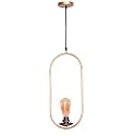 Pendant Lamp with Bulb/Hanging Lamp/Ceiling Light for Bedroom, Living Room, Restaurants, Dining, Coffee Shop, Home and Office, Ellipse Design, Golden