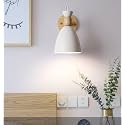 Sconce Fixture Nordic Modern Iron Wall Mounted Led Wall Light Living Room Bedside Sconce Stair Lamp with Lampshade Study Porch Corridor Fixture White (Bulb Not Included)