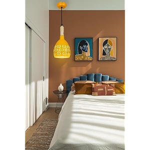 smily lazer cutting pendant lamp with bulbhanging lampceiling light for bedroom living room restaurants dining coffee shop home and officeyellow pack of 2