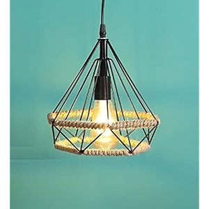 vintage diamond rope hanging with bulb for restaurantbedroom living room and home decor chandelier ceiling lampblack