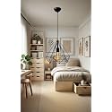 Black Diamond Design Hanging Light Corded Electric Light for Restaurant,Bedroom, Living Room Etc (with Bulb) (Pack of 1)