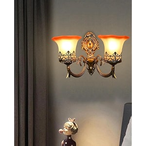 wall lampwall light for bedroom living room restaurants dining coffee shop home and office double side antique design golden antique double wl bulb included