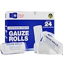 Gauze Rolls Pack of 24 – Premium Quality Lint and Latex-Free 4 inches x 4.1 Yards Conforming Stretch Bandages Designed for Effective Wound Care & Comfort - Ideal for use as a Mummy wrap