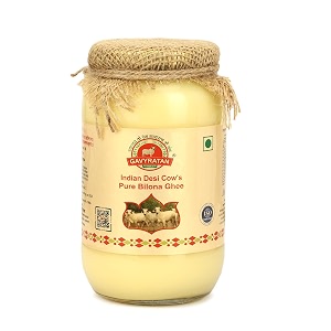gavyratan 100 pure tharparkar a2 cow ghee made using traditional bilona method in glass jar - non gmo and organic 15ml
