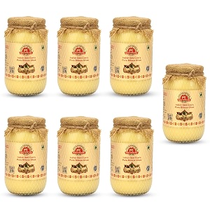 gavyratan 100 pure tharparkar a2 cow ghee made using traditional bilona method in glass jar - non gmo and organic pack of 7