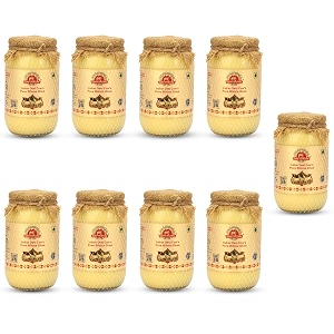 gavyratan 100 pure tharparkar a2 cow ghee made using traditional bilona method in glass jar - non gmo and organic pack of 9