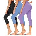 GAYHAY High Waisted Capri Leggings for Women - Soft Slim Yoga Pants for Running Cycling Workout