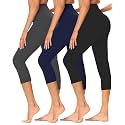 GAYHAY High Waisted Capri Leggings for Women - Soft Slim Yoga Pants for Running Cycling Workout