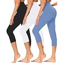 GAYHAY High Waisted Capri Leggings for Women - Soft Slim Yoga Pants for Running Cycling Workout