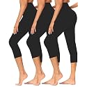 GAYHAY High Waisted Capri Leggings for Women - Soft Slim Yoga Pants for Running Cycling Workout