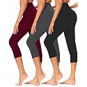 GAYHAY High Waisted Capri Leggings for Women - Soft Slim Yoga Pants for Running Cycling Workout