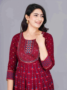 GAZLA FASHION Printed Viscose Rayon Anarkali Kurta