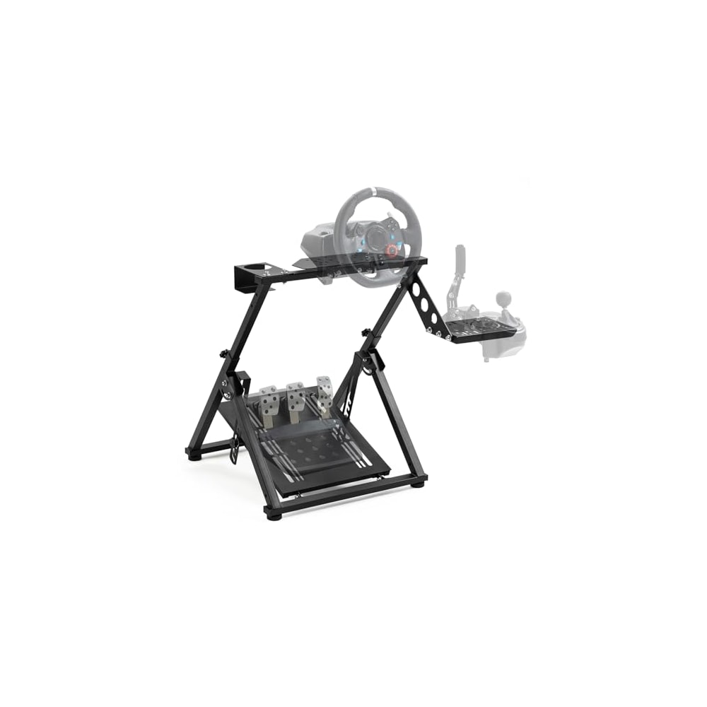 Sim Racing Adjustable Wheel Base Mount Gazzyt Foldable Racing Wheel Stand Adjustable Sim Racing Cockpit ...