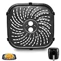 GCQ Air Fryer Replacement Parts for PowerXL Vortex Pro 8 QT Air Fryer, Oval 9.45''*9.45''Food Grade Stainless Steel Air Fryer Accessories Grill Pan Plate Crisper Tray Rack with Rubber Bumpers