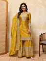 GDAS Embroidered Kurta Sharara Dupatta Set