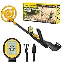 GDDREAM Metal Detector, Rechargeable Metal Detector for Kids, Adjustable 31.5"-38.5" Kids Metal Detector Kit, 7.5" IP68 Waterproof Coil for Outdoor Exploration, Gift for Boys & Girls, Yellow