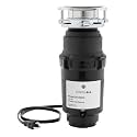 GE Disposall Continuous Feed 1/3 HP Motor Garbage Disposer, Good for Grinding: Cooked Pasta & Fruit Peels, Universal 3 Bolt Install & Power Cord Included, Recommended for 1-2 Person Homes, GFC365W