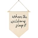 GEANHIL 'Where The Wild Ones Sleep' Natural Beige Banner - Wall Decor Gift for Nursery Bedroom Kids' Room, New Year, Christmas, Birthday