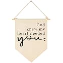 GEANHIL Natural Beige Heart Banner - 15.6'' x 11'', Wall Mount, Cotton Canvas, Christian Bible Verses, Baby Newborn Kids Gift, Nursery Bedroom Playroom Decor, New Year Birthday Christmas