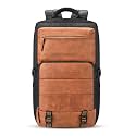 Gear Double Decker 31L Large Water Resistant Faux Leather Anti-Theft 5 Compartment Backpack/Laptop Bag/Office Bag for Men/Women (Navy-Tan)