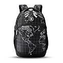 Gear Globe Trotter Backpack 17"/29L Medium Water Resistant School Bag/Casual Backpack/Daypack/Kids Bag for Boys/Girls (Black-Grey)