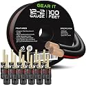 GEARit 12 Gauge Speaker Wire 100FT, 12/2 CCA Cable with 12 Banana Plugs