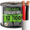 GEARit 12 Gauge Speaker Wire, UL CL2-Rated In Wall OFC Cable, 100FT 12/2