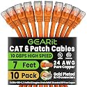 GEARit Cat6 Patch Cables Cat 6 Ethernet Cable 3 ft 10-Pack Orange