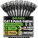 GEARit Cat6 Patch Cables Cat 6 Ethernet Cable 14 ft 10-Pack Black