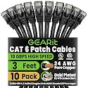 GEARit Cat6 Patch Cables Cat 6 Ethernet Cable 3 ft 10-Pack Black