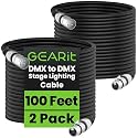 GEARit DMX Cable 100 FT 2-Pack 3-Pin Male to Female for DJ Stage Lighting