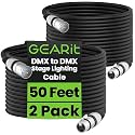 GEARit DMX Cable 50FT 2-Pack 3-Pin Male to Female for DJs and Event Techs